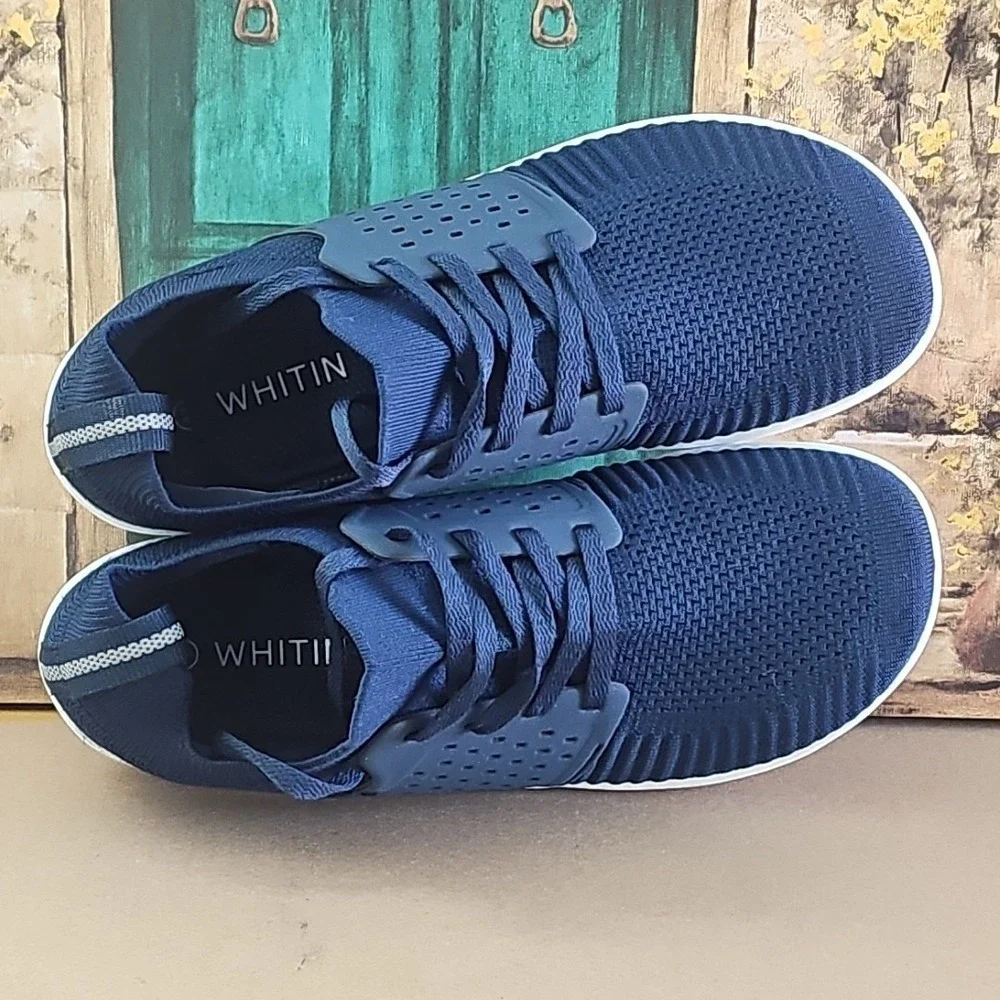 Whitin Women's Minimalist Barefoot Shoes‎ Sneakers Size 44 (US 8.5) Dark Blue